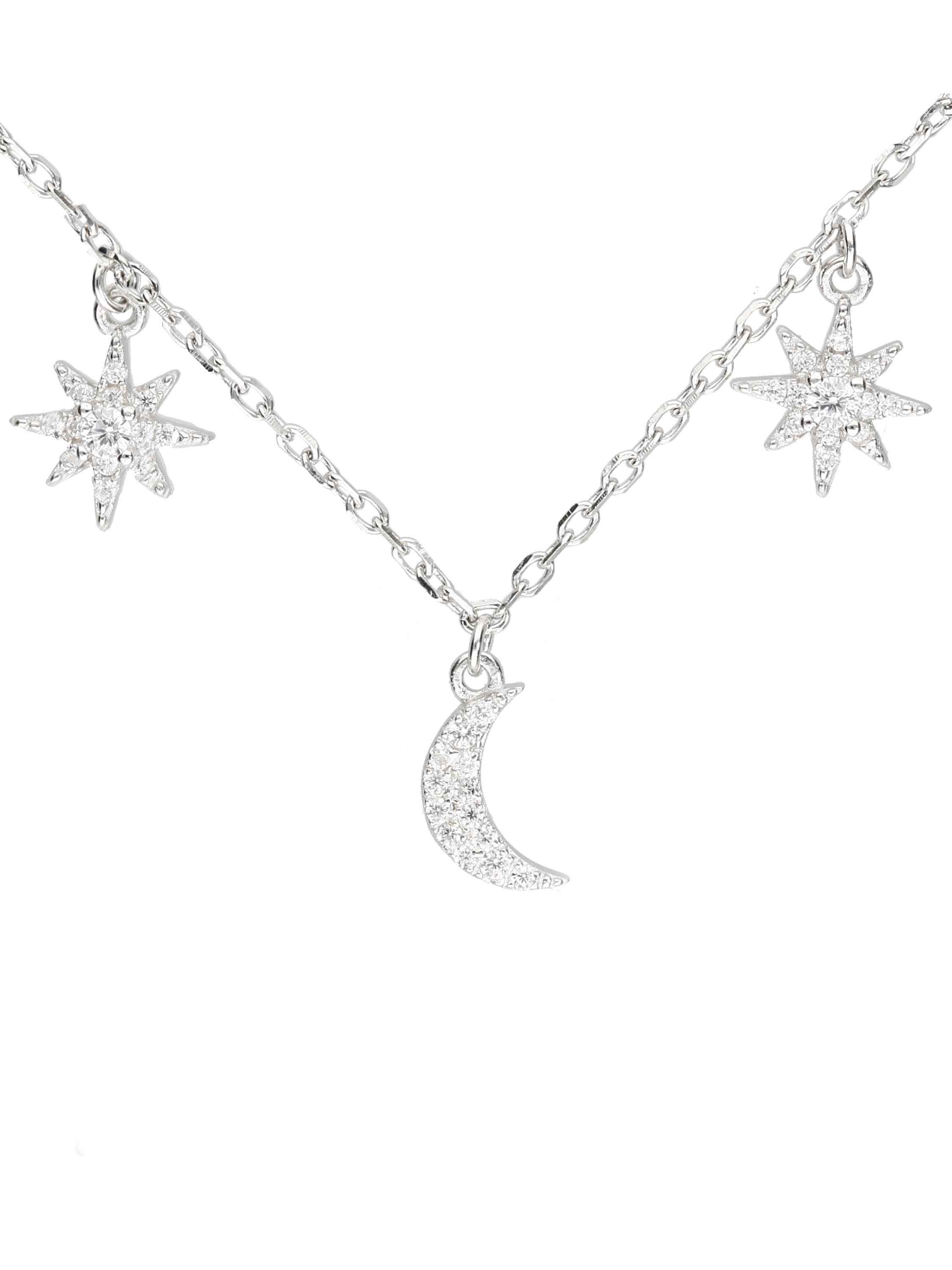 Adriana - Zirkonia Sonne & Mond Kette mit Anhänger 925 Silber